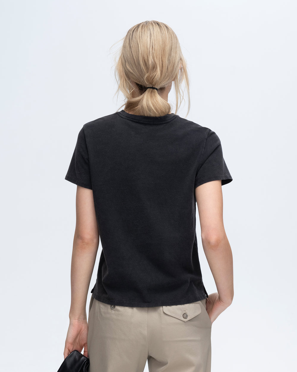 Heavyweight Jersey Short Sleeve Crew Neck Tee Vintage Wash - Black