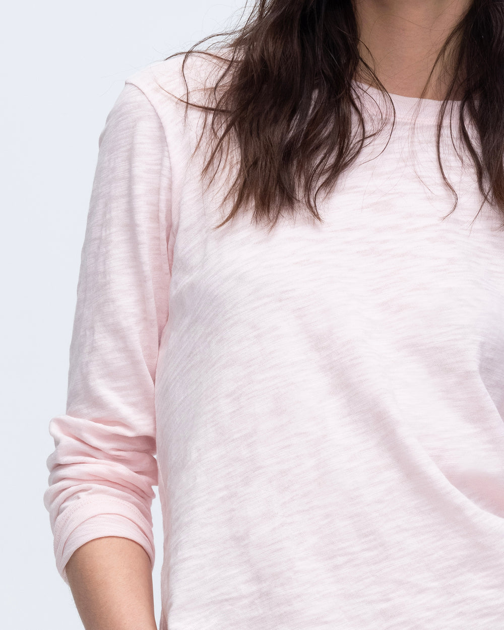 Slub Jersey Long Sleeve Crop Tee - Pink Camelia