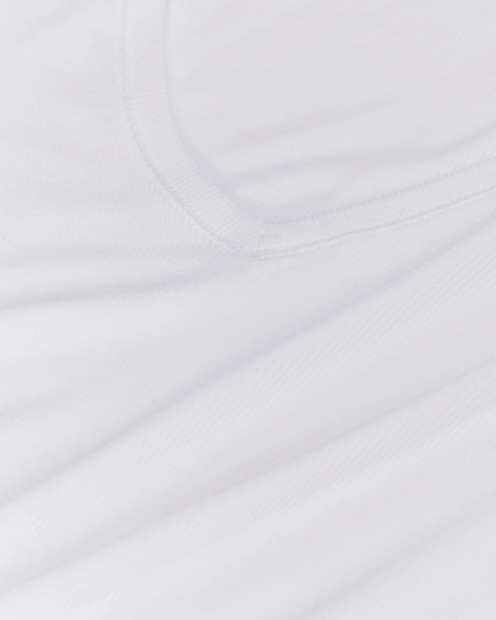 Modal Rib Short Sleeve V-Neck Tee - White