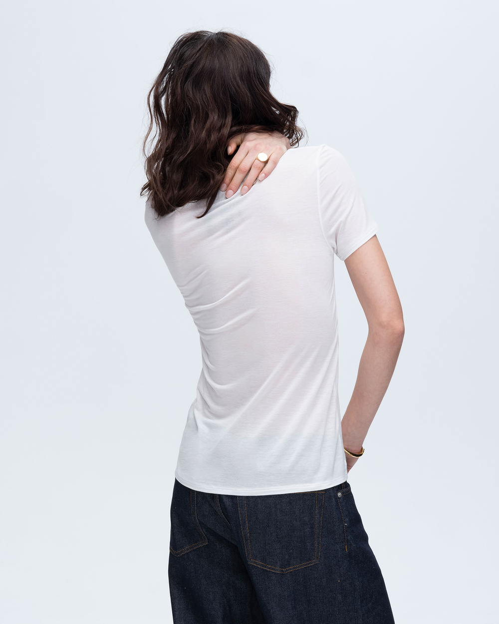 Modal Jersey Short Sleeve Henley - White