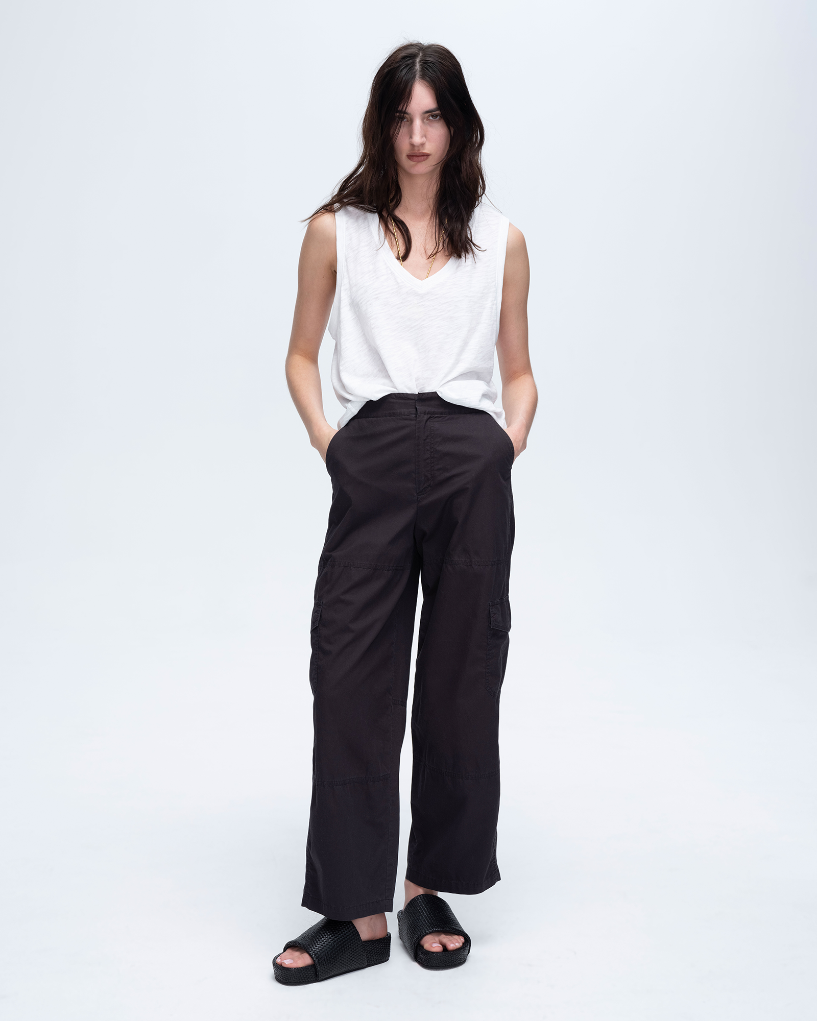 ATM Anthony Thomas Melillo Women's Cotton Poplin Cargo Pants - Black