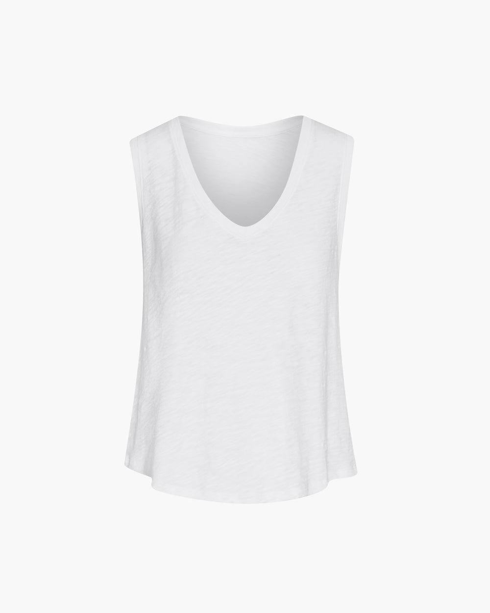 Slub Jersey V-Neck Tank - White
