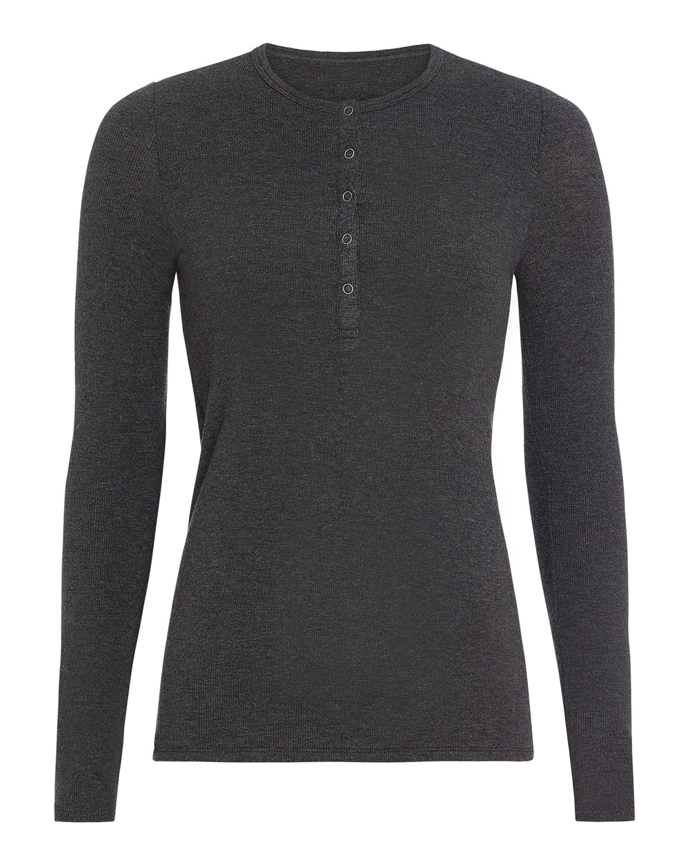 Modal Rib Henley -  Heather Coal