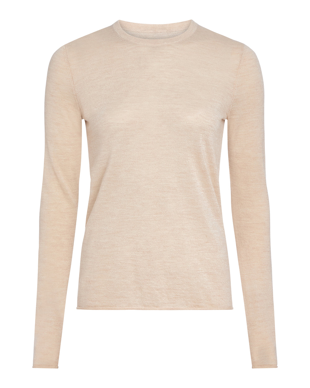 Lightweight Cashmere Crew Neck - Heather Cream