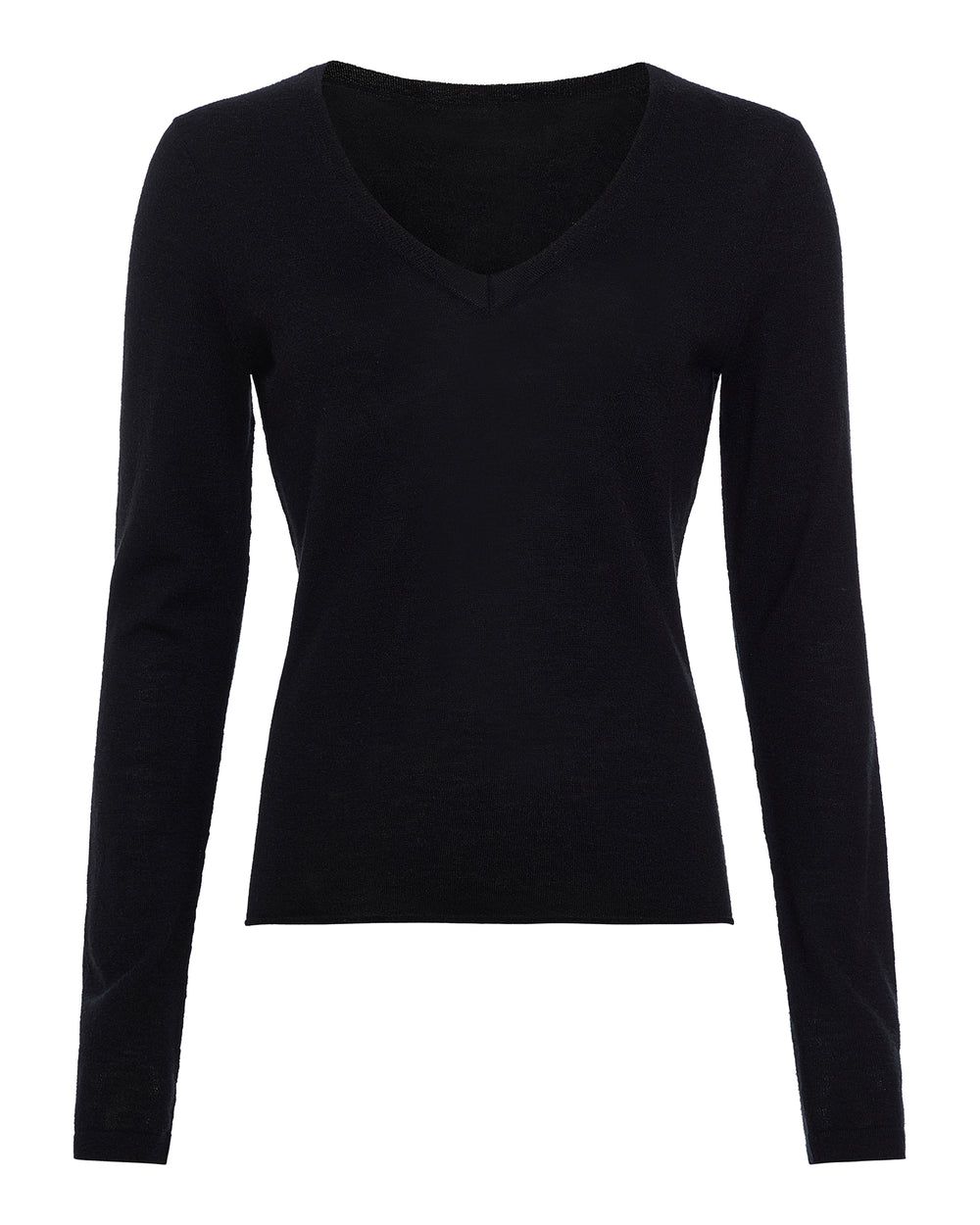 Lightweight Cashmere V-Neck - Black