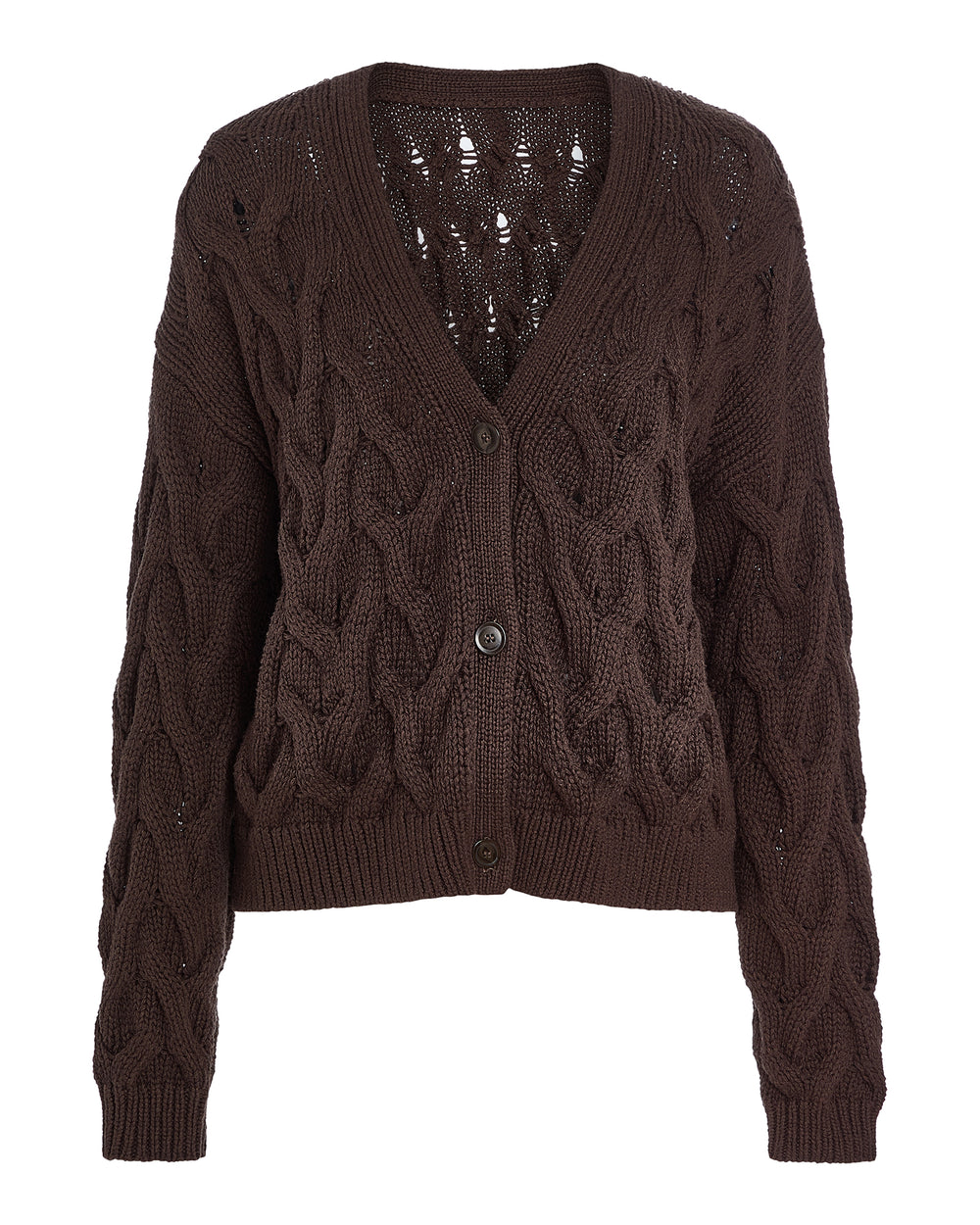 Cotton Cashmere Air Cardigan - Dark Chocolate