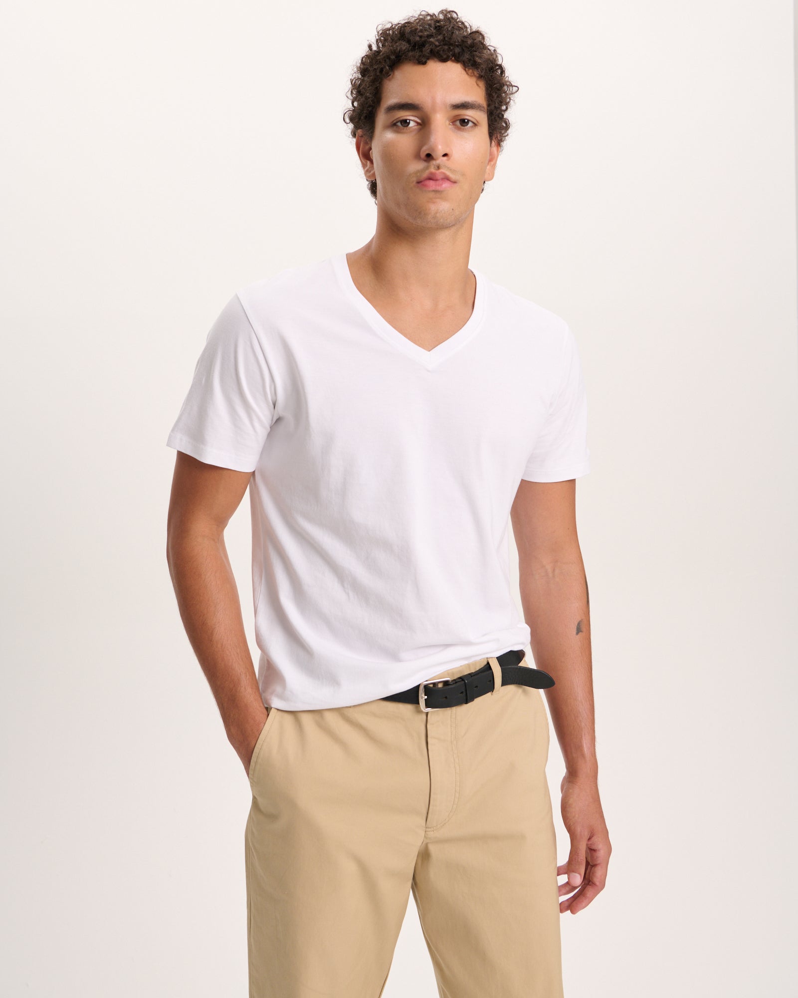 Classic Jersey V-Neck Tee - White – ATM Anthony Thomas Melillo