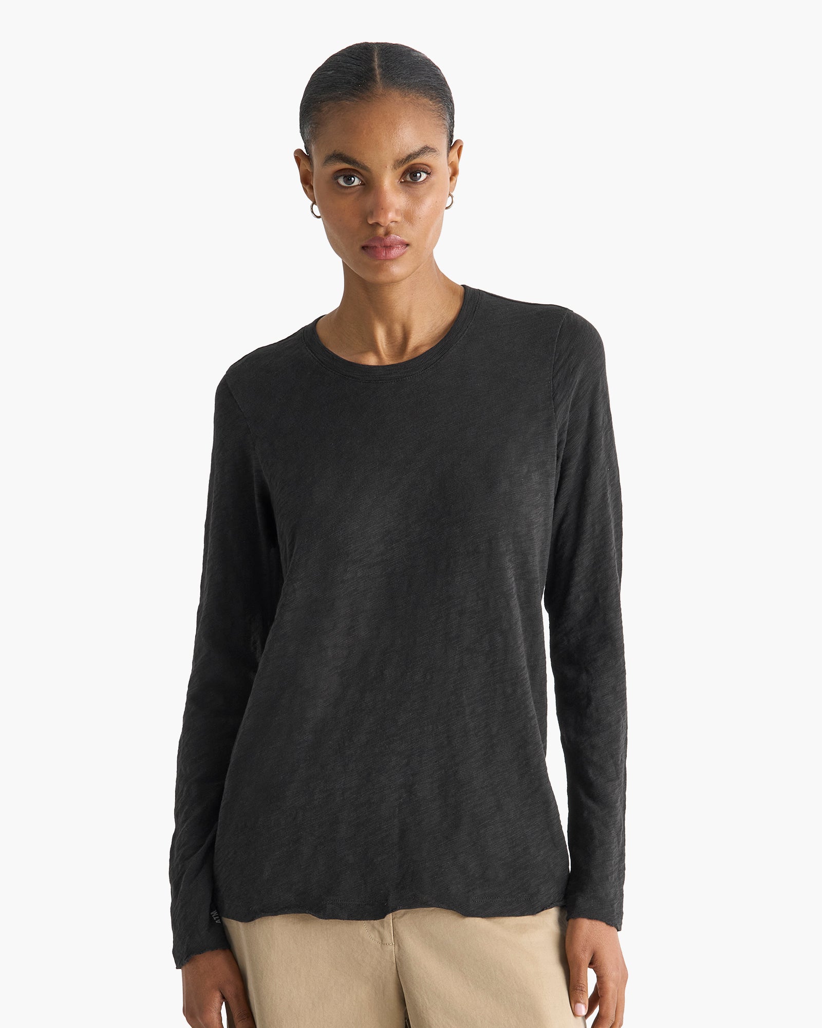 Slub Jersey Long Sleeve Destroyed Wash Tee - Black – ATM Anthony