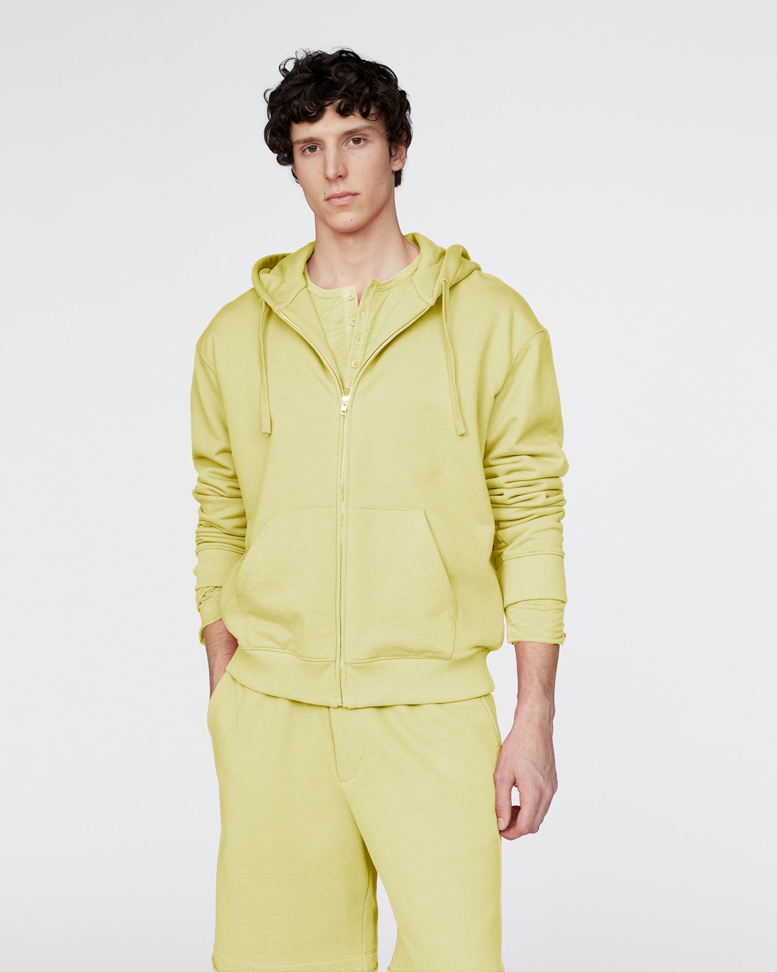French Terry Zip-Up Hoodie - Mellow Yellow – ATM Anthony Thomas