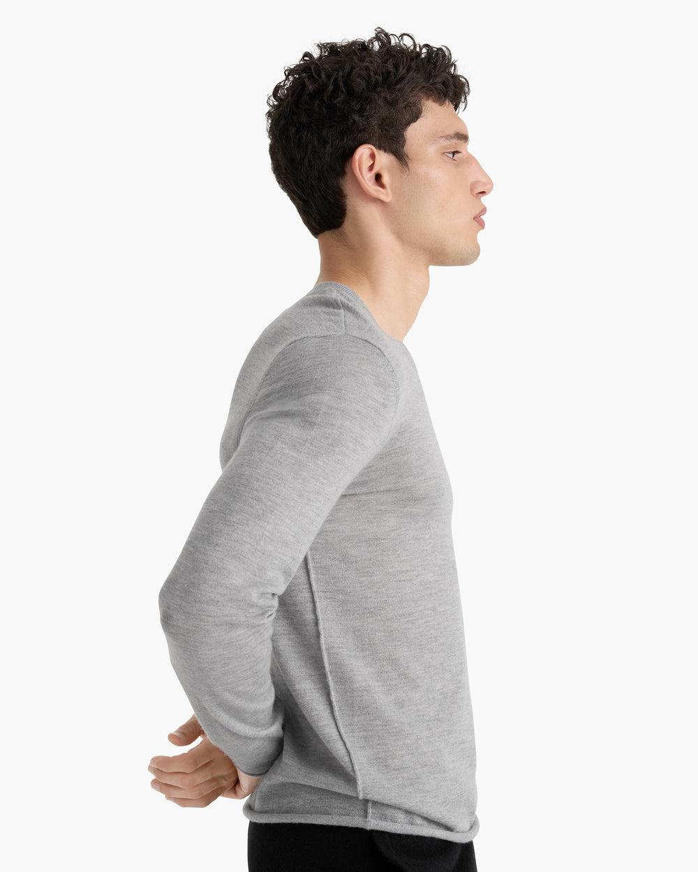Lightweight Cashmere V-Neck - Heathered Grey