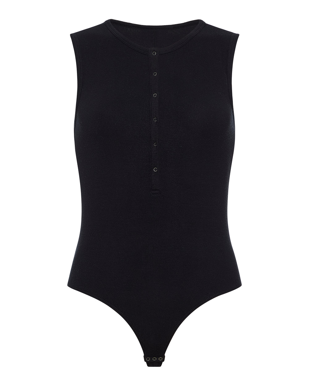 Modal Rib Henley Bodysuit - Black