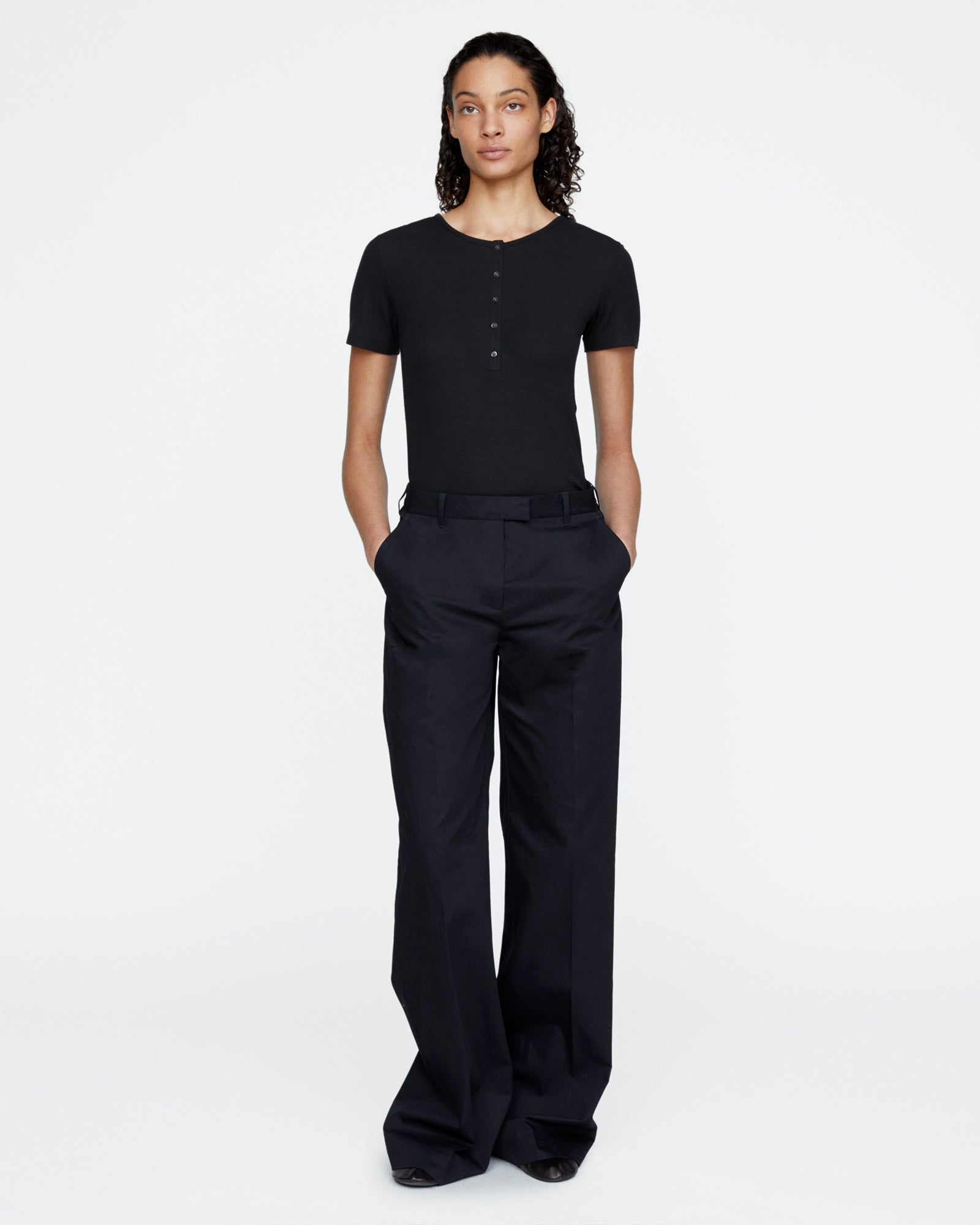 Cotton Twill Leigh Pant - Black – ATM Anthony Thomas Melillo