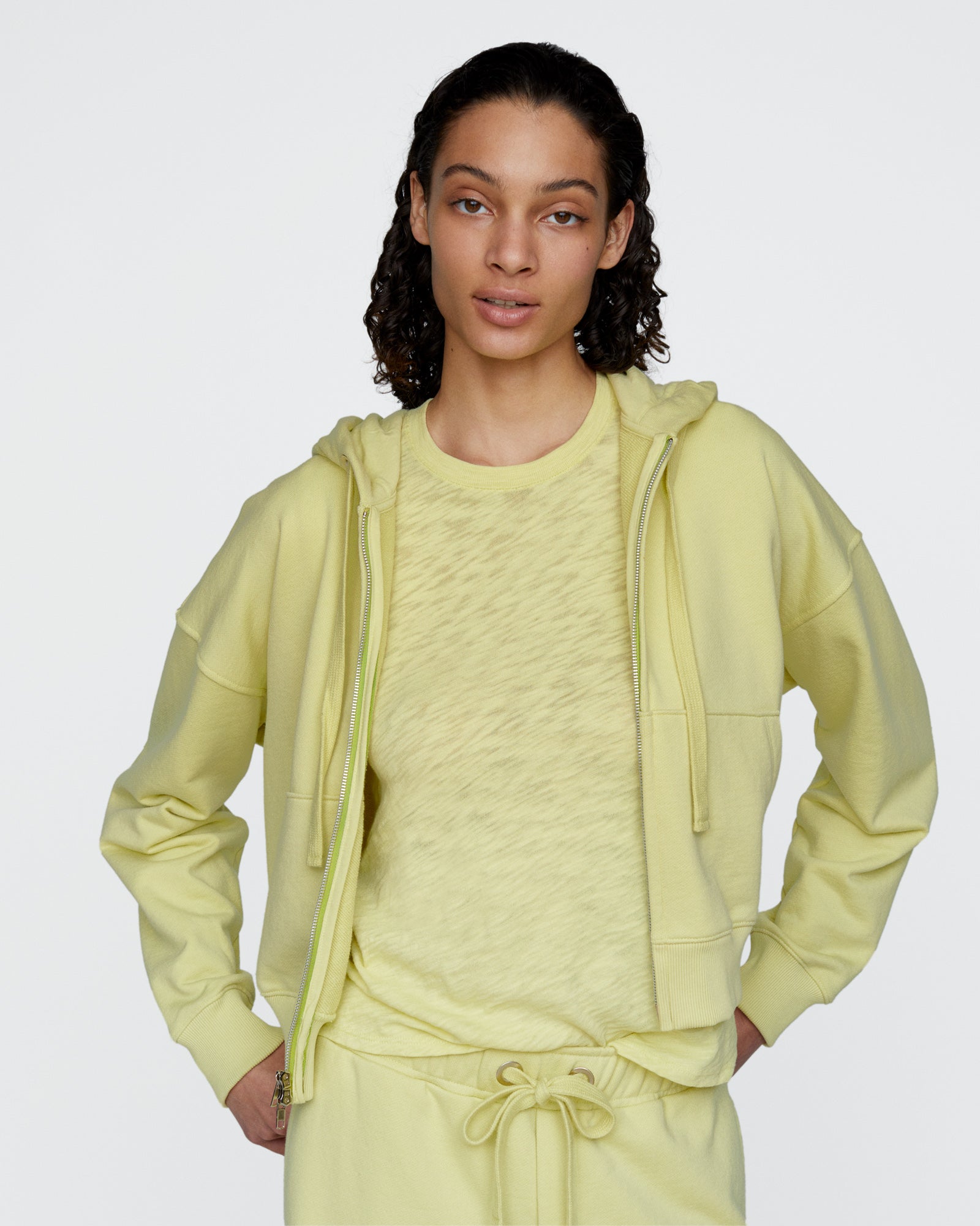 French Terry Zip-Up Hoodie - Mellow Yellow – ATM Anthony Thomas