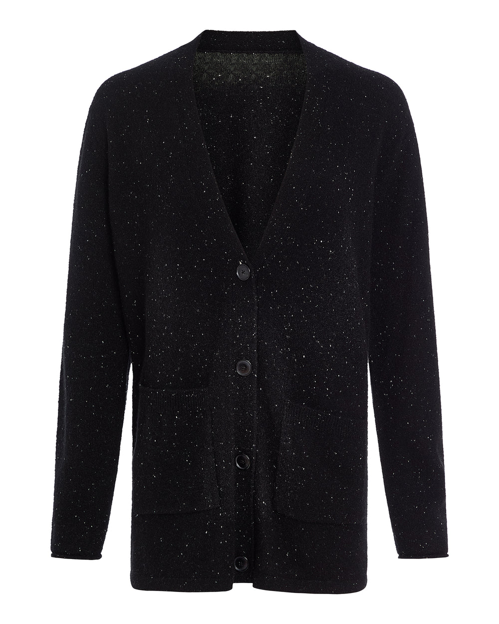 Donegal Cashmere Grandpa Cardigan - Black
