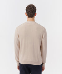 Almond Butter Linen Blend Jersey Cardigan | Men's Sweater by ATM Anthony Thomas Melillo
