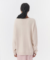Almond Butter Linen Blend Oversized Pocket Sweater | Women's Sweater by ATM Anthony Thomas Melillo