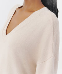 Almond Butter Linen Blend Oversized Pocket Sweater | Women's Sweater by ATM Anthony Thomas Melillo