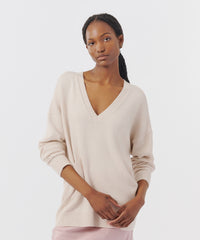 Almond Butter Linen Blend Oversized Pocket Sweater | Women's Sweater by ATM Anthony Thomas Melillo