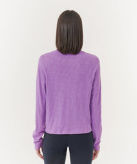 Bellflower Slub Jersey Long Sleeve Destroyed Wash Crop Tee | Women's Cotton Long Sleeve Tee by ATM Anthony Thomas Melillo