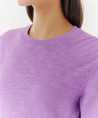 Bellflower Slub Jersey Long Sleeve Destroyed Wash Crop Tee | Women's Cotton Long Sleeve Tee by ATM Anthony Thomas Melillo