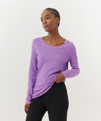 Bellflower Slub Jersey Long Sleeve Destroyed Wash Tee | Women's Long Sleeve Tee by ATM Anthony Thomas Melillo
