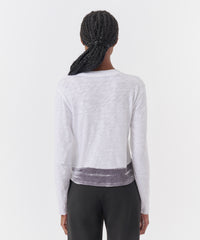 Slub Jersey Long Sleeve Crop Tee - Black Combo