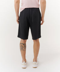 Black Cotton Twill Pull-On Shorts | Men's Shorts by ATM Anthony Thomas Melillo