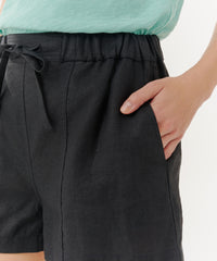 Black Linen Shorts | Women's Shorts by ATM Anthony Thomas Melillo