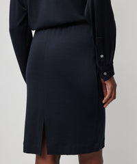 Black Matte Jersey Long Sleeve Shirt Dress | Women's Dress by ATM Anthony Thomas Melillo