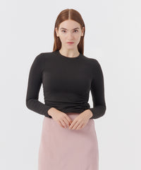Black Pima Cotton Bracelet Sleeve Top | Women's Top by ATM Anthony Thomas Melillo