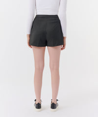 Black Pinstripe Twill Pleated Short | Women's Shorts by ATM Anthony Thomas Melillo