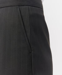 Black Pinstripe Twill Pleated Short | Women's Shorts by ATM Anthony Thomas Melillo