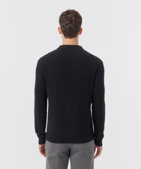 Black Recycled Cashmere Polo | Men's Polo Shirt by ATM Anthony Thomas Melillo