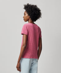 Boysenberry Slub Jersey Schoolboy Short Sleeve Crew Neck Tee | Women's Cotton Short Sleeve Tee by ATM Anthony Thomas Melillo