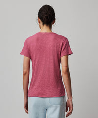 Boysenberry Slub Jersey Schoolboy Short Sleeve V-Neck Tee | Women's Cotton Short Sleeve Tee by ATM Anthony Thomas Melillo