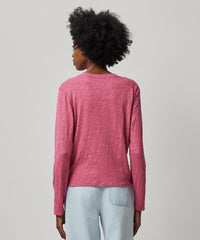 Boysenberry Slub Jersey Long Sleeve Crop Tee | Women's Cotton Long Sleeve Tee by ATM Anthony Thomas Melillo