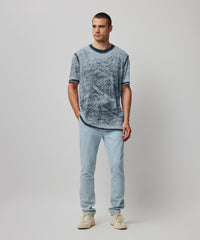 Burnout Chambray Burnout Oversized Short Sleeve Crew Neck Tee - Burnout Chambray | Men's Cotton Short Sleeve Tee by ATM Anthony Thomas Melillo