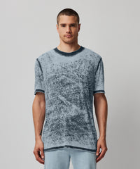 Burnout Chambray Burnout Oversized Short Sleeve Crew Neck Tee - Burnout Chambray | Men's Cotton Short Sleeve Tee by ATM Anthony Thomas Melillo