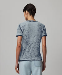 Burnout Chambray Burnout Short Sleeve V-Neck Tee | Women's Cotton Short Sleeve Tee by ATM Anthony Thomas Melillo
