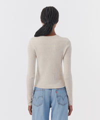Chalk Multi Donegal Cashmere Crew Neck Sweater | Women's Sweater by ATM Anthony Thomas Melillo