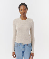 Chalk Multi Donegal Cashmere Crew Neck Sweater | Women's Sweater by ATM Anthony Thomas Melillo