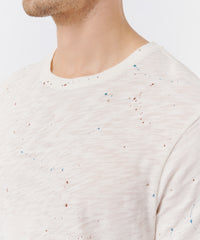 Chalk Multi Slub Jersey Crew Neck Tee | Men's Cotton Short Sleeve Tee by ATM Anthony Thomas Melillo