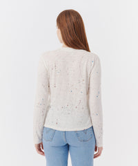 Chalk Multi Slub Jersey Long Sleeve Crop Tee | Women's Cotton Long Sleeve Tee by ATM Anthony Thomas Melillo