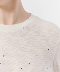 Chalk Multi Slub Jersey Long Sleeve Crop Tee | Women's Cotton Long Sleeve Tee by ATM Anthony Thomas Melillo