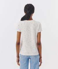 Chalk Multi Slub Jersey Schoolboy Crew Neck Tee | Women's Cotton Short Sleeve Tee by ATM Anthony Thomas Melillo