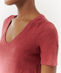 Chimney Slub Jersey Classic V-Neck Tee | Women's Cotton Short Sleeve Tee by ATM Anthony Thomas Melillo