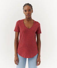 Chimney Slub Jersey Classic V-Neck Tee | Women's Cotton Short Sleeve Tee by ATM Anthony Thomas Melillo
