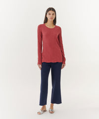 Slub Jersey Long Sleeve Destroyed Wash Tee - Chimney