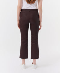 Chocolate Leather Cropped Flare Pant | Women's Pants by ATM Anthony Thomas Melillo