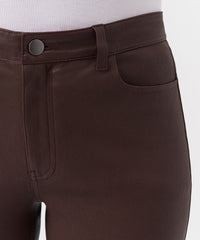 Chocolate Leather Cropped Flare Pant | Women's Pants by ATM Anthony Thomas Melillo